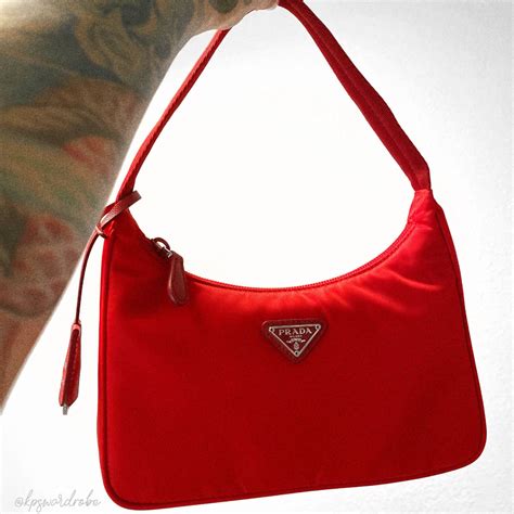 prada bag red|prada studded shoulder bag.